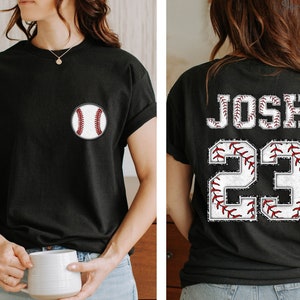 Custom Baseball Name and Number Shirt, Double Sided Shirt, Baseball Shirt, Personalized Baseball Shirt, Game Day Shirt,Baseball Player Shirt