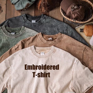 Custom T Shirt Personalized Embroidered T-Shirts Embroidered Tee Vintage Top Embroidered Tshirt Gift for Him Personalized Gifts 24030901